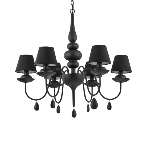 Lampa Suspendata BLANCHE NERO E14 max 6 x 40W