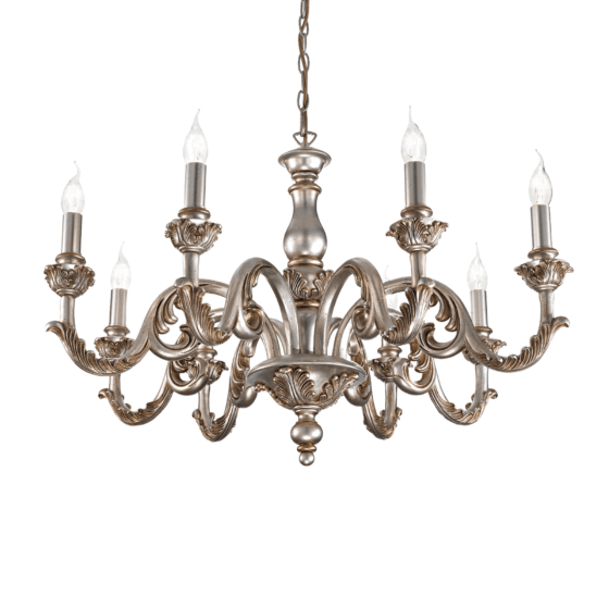 Lampa Suspendata GIGLIO ARGENTO E14 max 8 x 40W