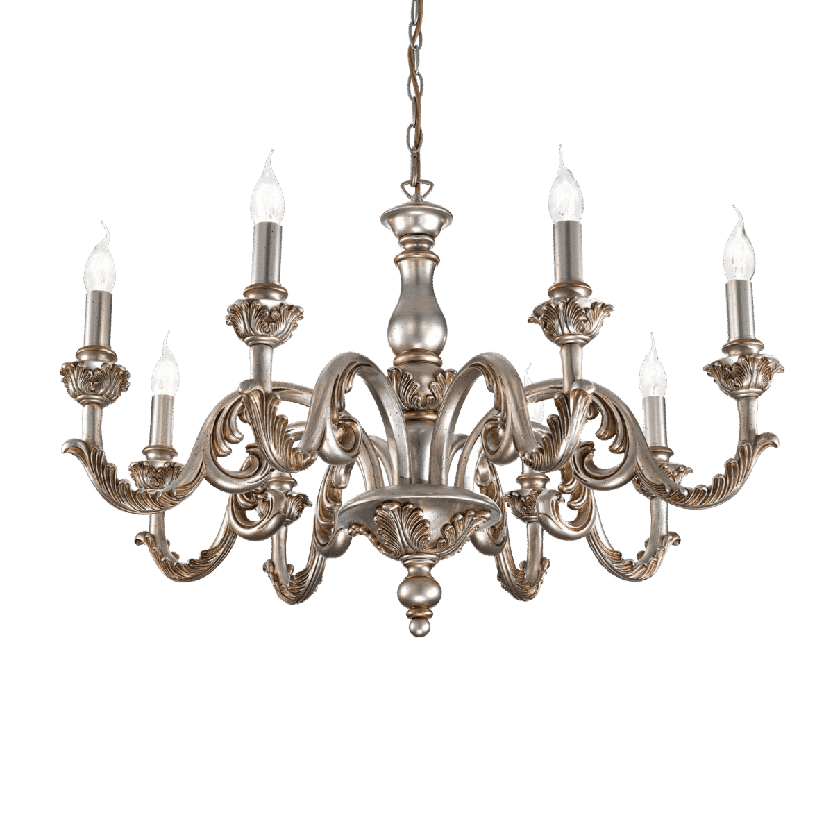 Lampa Suspendata GIGLIO ARGENTO E14 max 8 x 40W