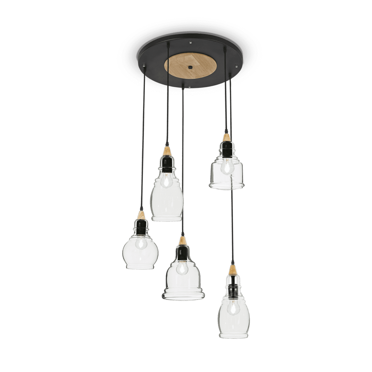 Lampa Suspendata GRETEL NERO E27 max 5 x 60W