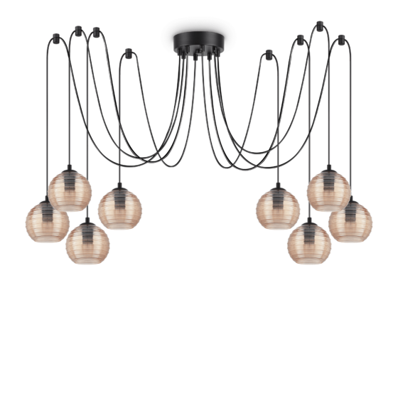 Lampa Suspendata RIGA NERO E27 max 8 x 60W