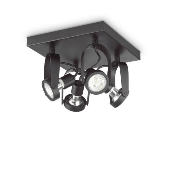 Plafoniera GLIM COMPACT NERO GU10 max 4 x 50W